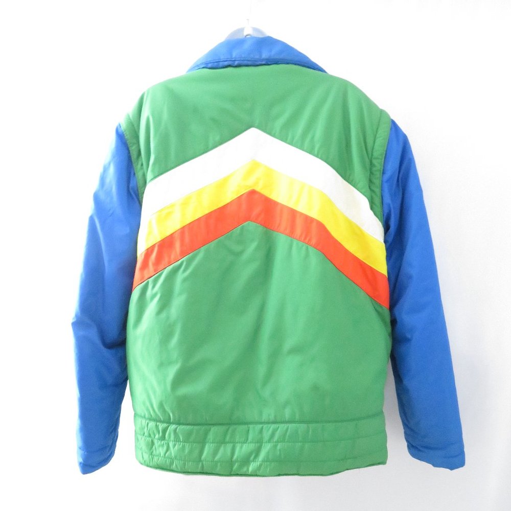 Vintage Camel Down Rainbow Ski Jacket Sz Medium - Picture 3 of 7